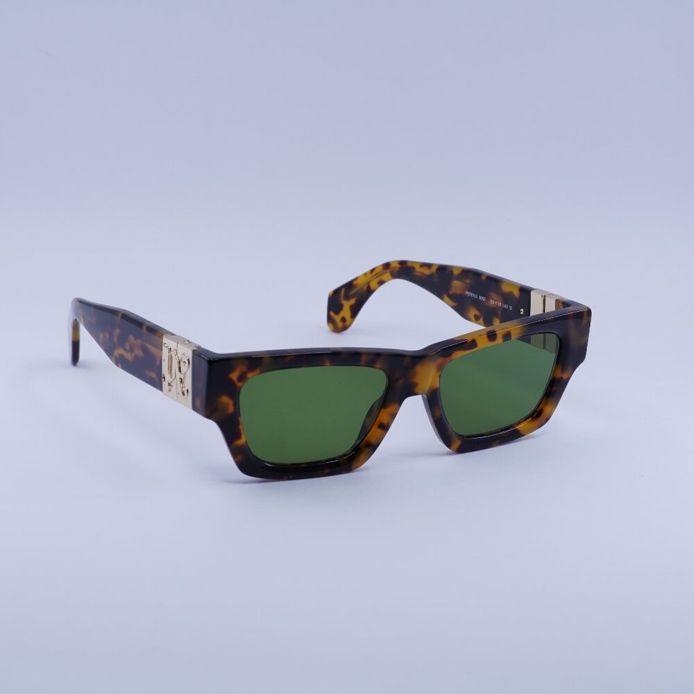 Palm Angels PERI10J MAGNOLIA 6055 Sunglasses Havana Rectangle Frame,Green Lenses